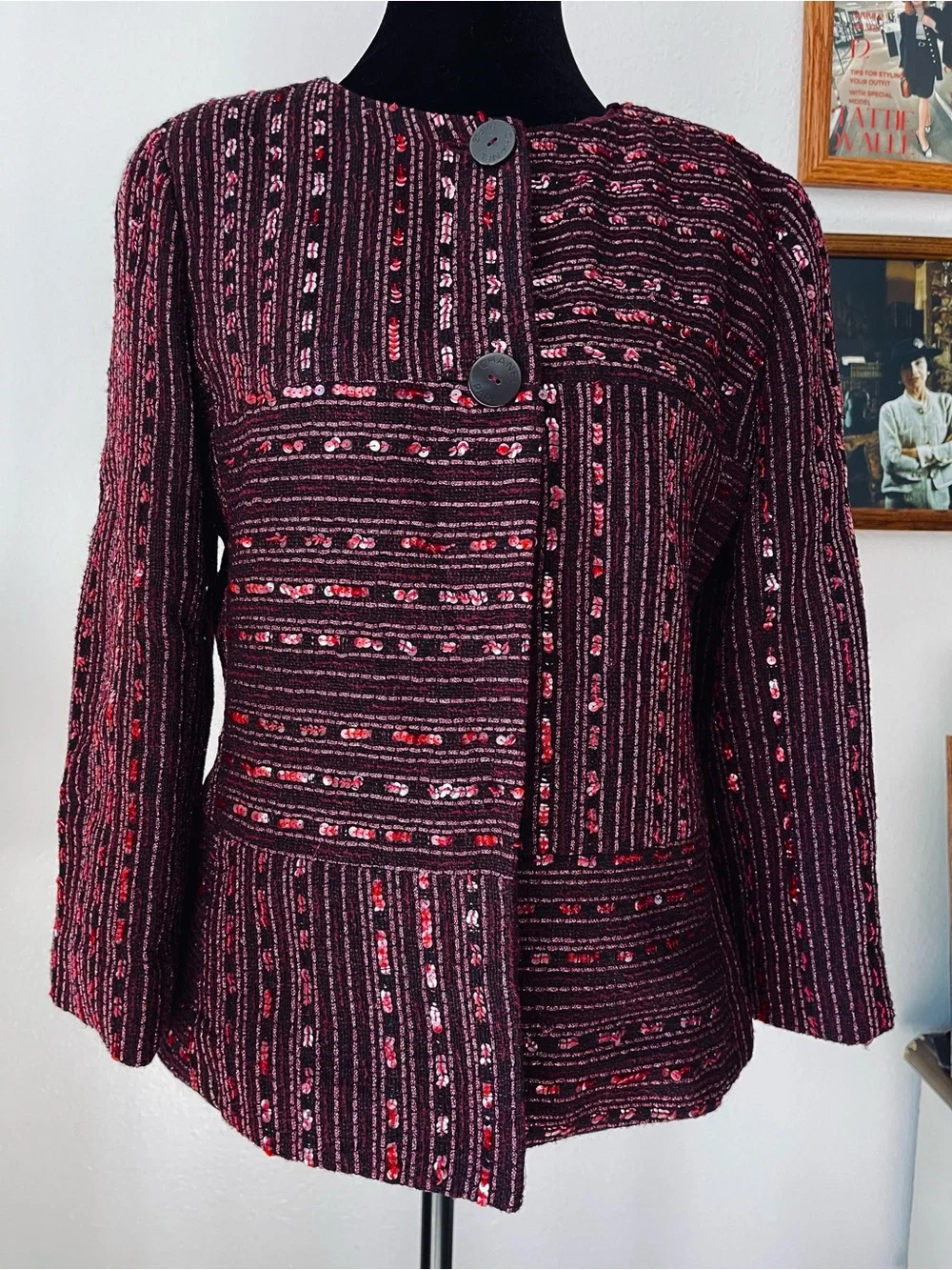 CHANEL Tweed Button-Front Women's Jacket